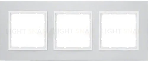 Рамка тройная Berker B.7 металл алюминий, полярная белизна 10136914 10136914