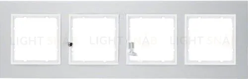 Рамка четверная Berker B.7 металл алюминий, полярная белизна 10146914 10146914