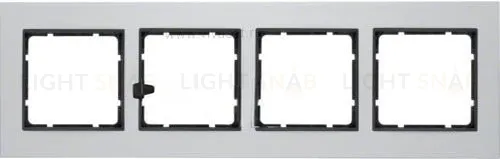 Рамка четверная Berker B.7 металл алюминий, вкладка антрацит 10146904 10146904