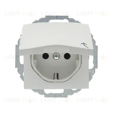 Розетка с заземлением с откидной крышкой Berker 16А/250В, белый глянцевый 47448989 47448989