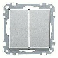 Выключатель двухклавишный Merten 10А/250В MTN3115-0000+MTN433560 MTN3115-0000 + MTN433560