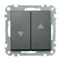 Выключатель управления жалюзи клавишный Merten, 10А/250В MTN3715-0000+MTN435514 MTN3715-0000 + MTN435514