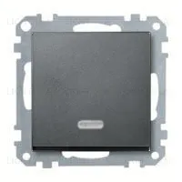 Выключатель одноклавишный проходной с подсветкой Merten (вкл/выкл с 2-х мест) 10А/250В MTN3136-0000+MTN431014 MTN3136-0000 + MTN431014