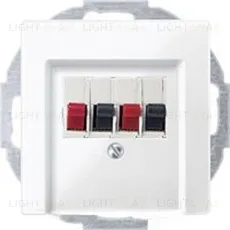 Розетка акустическая двойная Merten, белый глянцевый MTN467019+MTN296019 MTN467019 + MTN296019