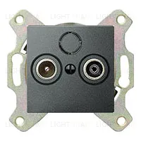 Телевизионная TV-FM розетка проходная Merten MTN466098+MTN297514 MTN466098 + MTN297514