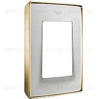 Рамка Simon 82 Detail Металл, 1 пост (белая с основанием золото) 8201610-245 8201610-245