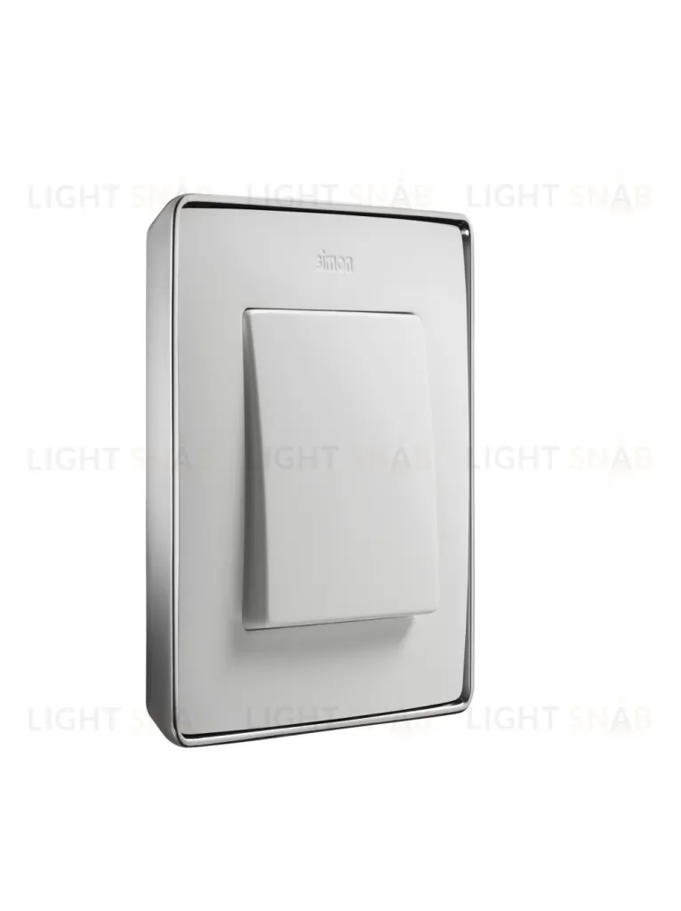 Рамка Simon 82 Detail Металл, 1 пост (белая с основанием хром) 8201610-244 8201610-244