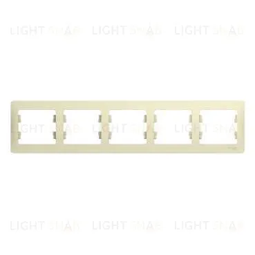 Рамка 5-ая Schneider Glossa для горизонтальной установки бежевый пластик GSL000205 GSL000205