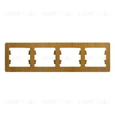 Рамка 4-ая Schneider Glossa для горизонтальной установки дуб пластик GSL000504 GSL000504