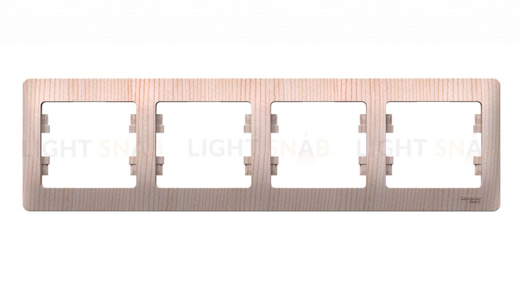 Рамка 4-ая Schneider Glossa для горизонтальной установки сосна GSL001504 GSL001504