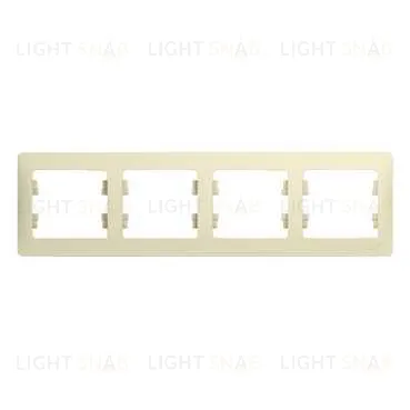 Рамка 4-ая Schneider Glossa для горизонтальной установки бежевый пластик GSL000204 GSL000204