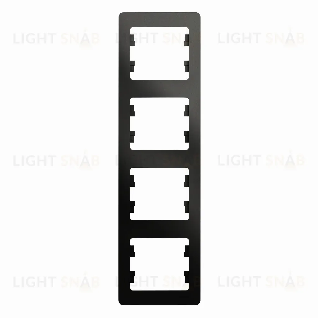 Рамка четверная вертикальная Schneider Glossa антрацит GSL000708 GSL000708