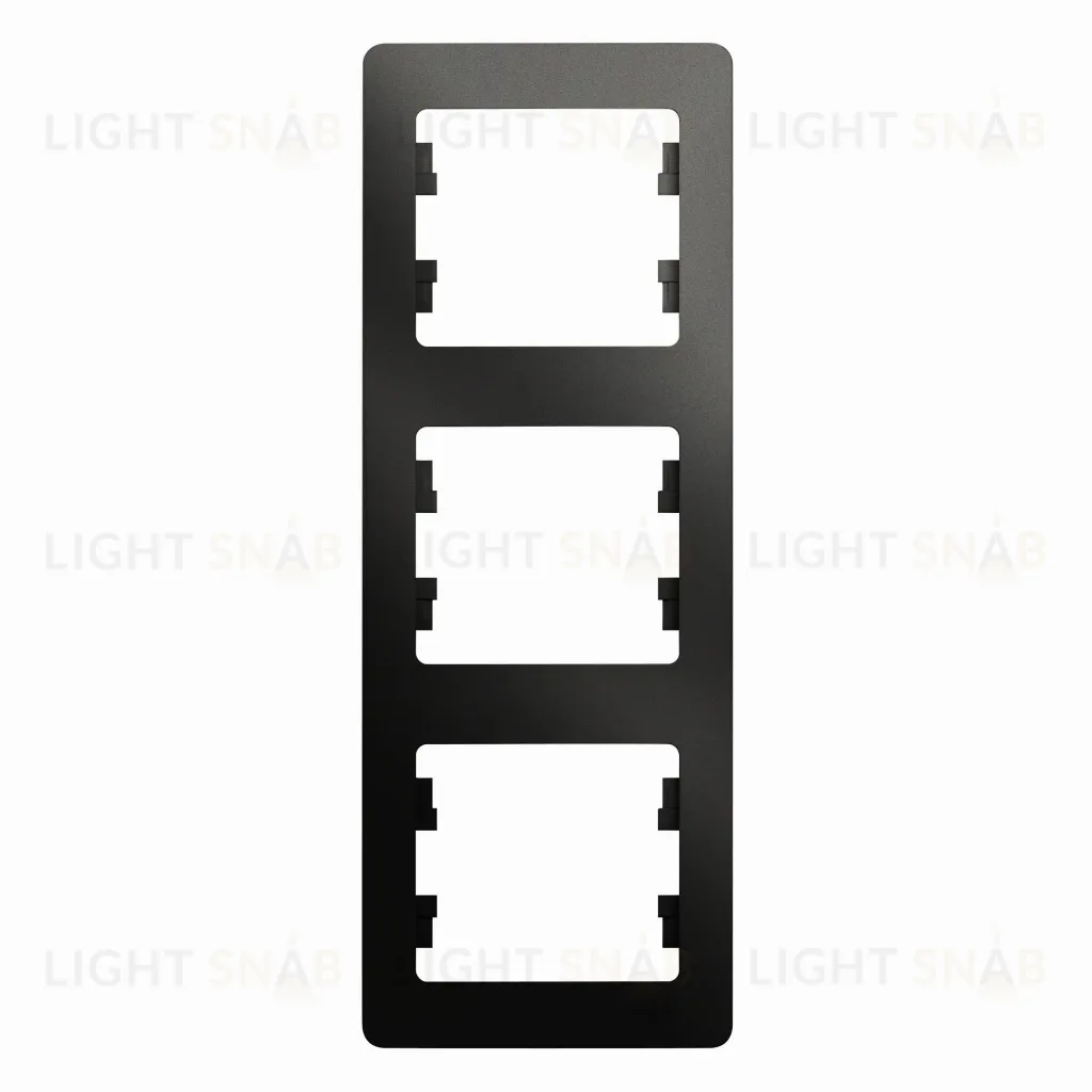 Рамка тройная вертикальная Schneider Glossa антрацит GSL000707 GSL000707