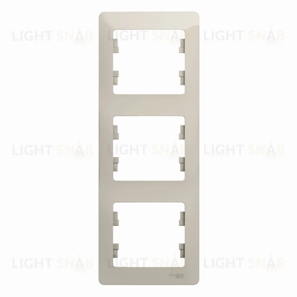 Рамка тройная вертикальная Schneider Glossa молочный GSL000907 GSL000907