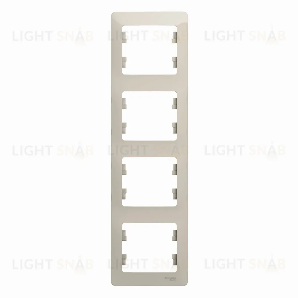 Рамка четверная вертикальная Schneider Glossa молочный GSL000908 GSL000908