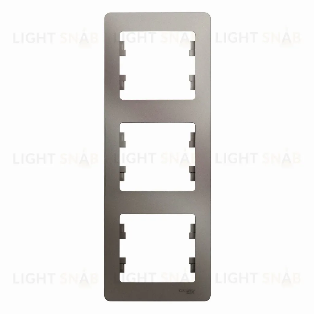 Рамка тройная вертикальная Schneider Glossa платина GSL001207 GSL001207