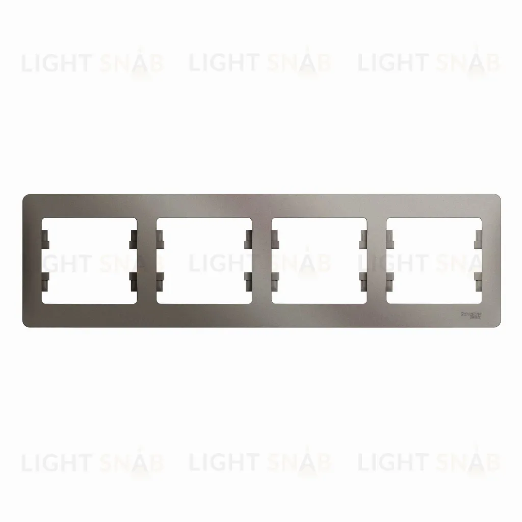 Рамка четверная Schneider Glossa платина GSL001204 GSL001204