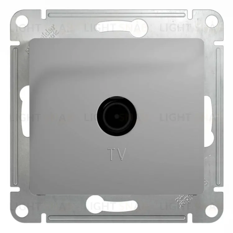 Розетка телевизионная проходная Schneider Electric Glossa алюминий GSL000392 GSL000392