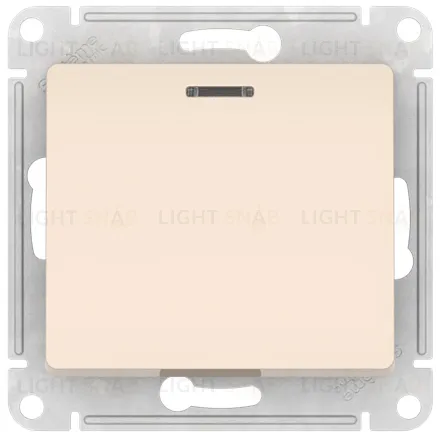 Выключатель одноклавишный проходной с подсветкой Schneider Electric Glossa (вкл/выкл из 2-мест) быстрозажим. клем., бежевый GSL000263S GSL000263S
