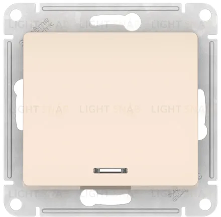 Выключатель одноклавишный с подсветкой Schneider Electric Glossa быстрозажим. клем., бежевый GSL000213S GSL000213S