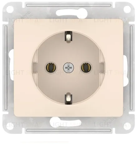 Розетка с заземлением Schneider Electric Glossa, винтовые зажимы быстрозажим. клем., бежевый GSL000243S GSL000243S
