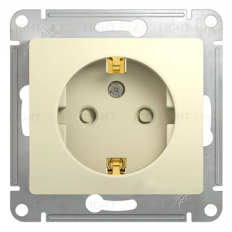 Розетка с заземлением со шторками Schneider Electric Glossa, винтовые зажимы, 16А/250В, бежевый GSL000245 GSL000245