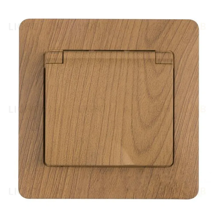 Розетка с рамкой с заземлением со шторками и откидной крышкой Schneider Electric Glossa,IP44 винтовые зажимы 16А/250В, дуб GSL000546 GSL000546