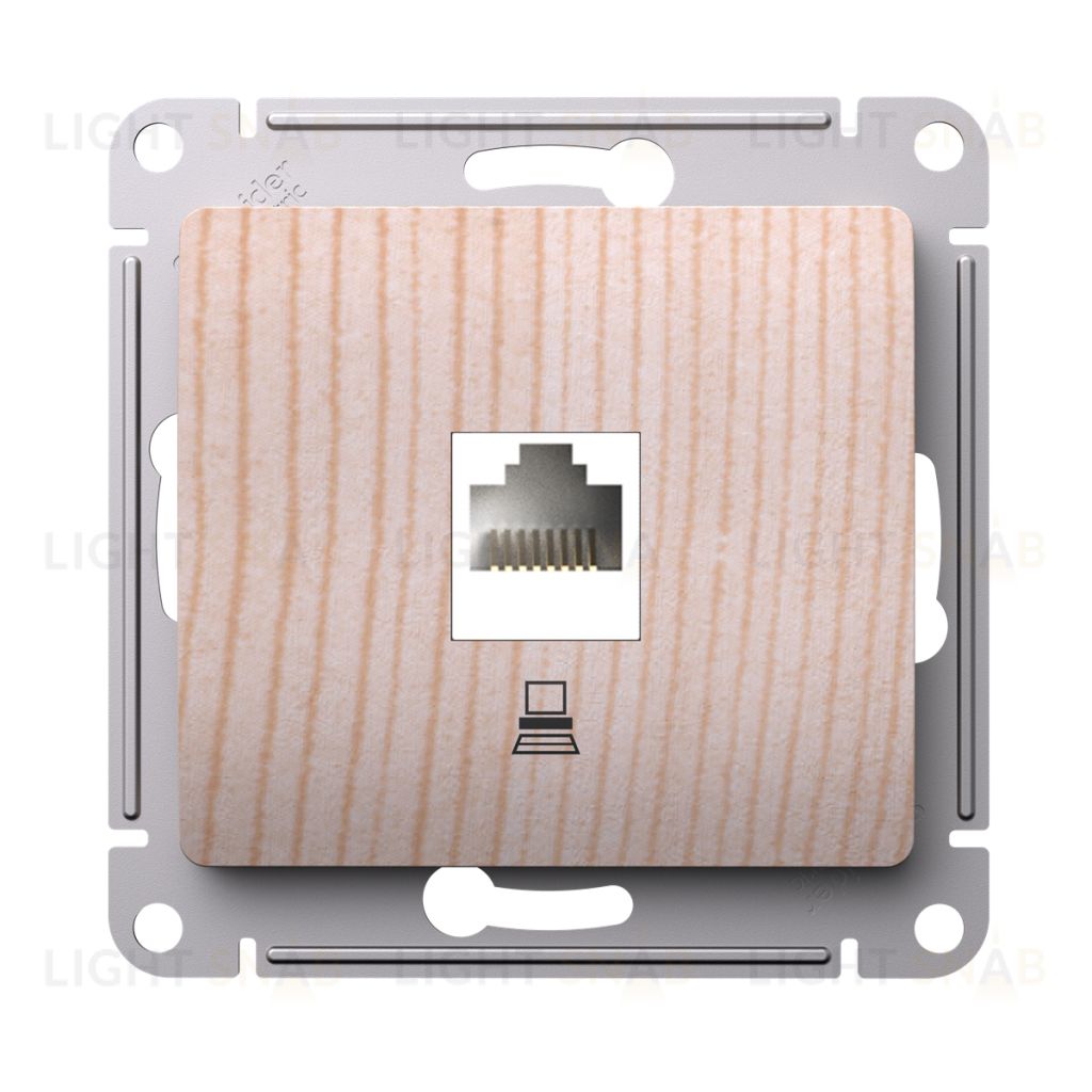 Розетка компьютерная Schneider Electric Glossa RJ45 5-й кат., сосна GSL001581K GSL001581K
