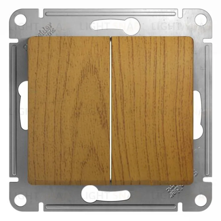 Выключатель двухклавишный Schneider Electric Glossa дуб GSL000551 GSL000551