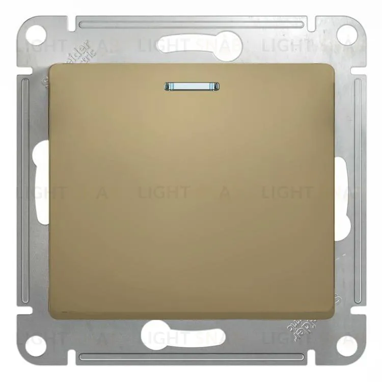 Выключатель одноклавишный проходной с подсветкой Schneider Electric Glossa (вкл/выкл из 2-мест) титан GSL000463 GSL000463