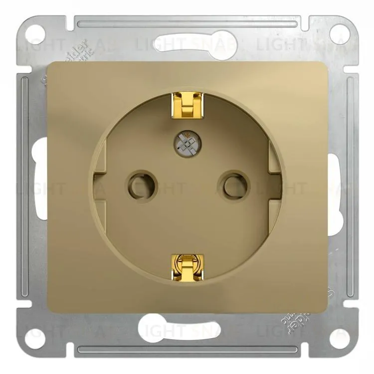Розетка с заземлением со шторками Schneider Electric Glossa, винтовые зажимы, 16А/250В, титан GSL000445 GSL000445