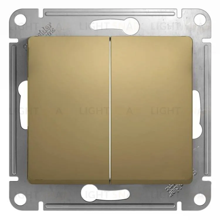 Выключатель двухклавишный Schneider Electric Glossa титан GSL000451 GSL000451
