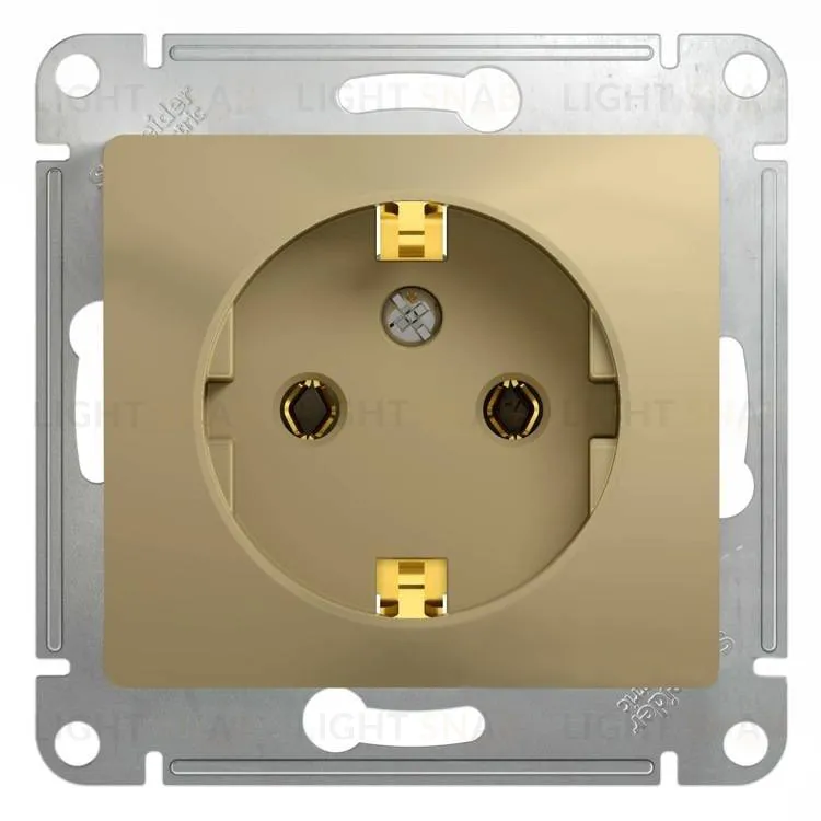 Розетка с заземлением Schneider Electric Glossa, винтовые зажимы, титан GSL000443 GSL000443