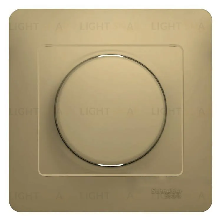 Светорегулятор поворотный Schneider Electric Glossa от 60 до 300 Вт. для ламп накаливания и галогенных ламп, титан GSL000434 GSL000434