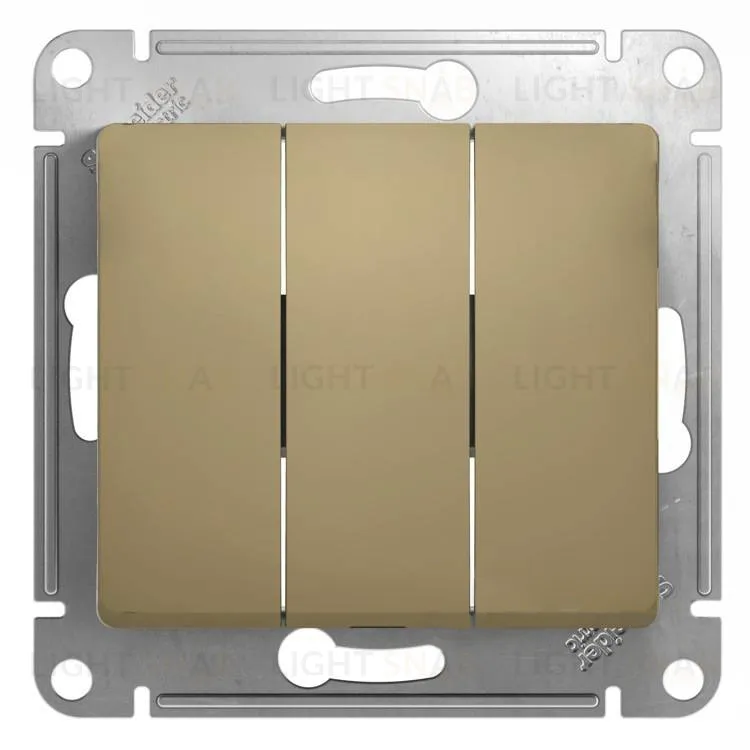 Выключатель трехклавишный Schneider Electric Glossa титан GSL000431 GSL000431