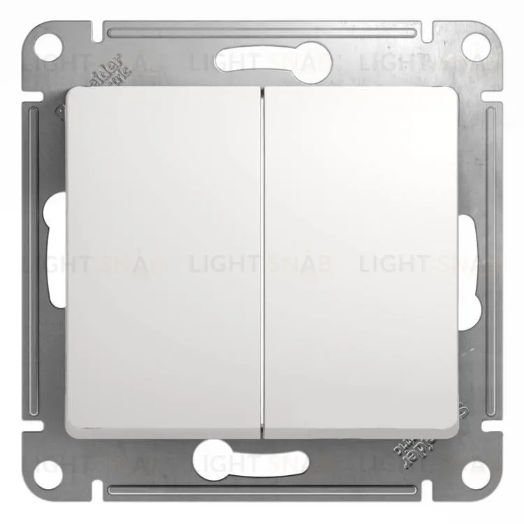 Выключатель двухклавишный Schneider Electric Glossa белый GSL000151 GSL000151