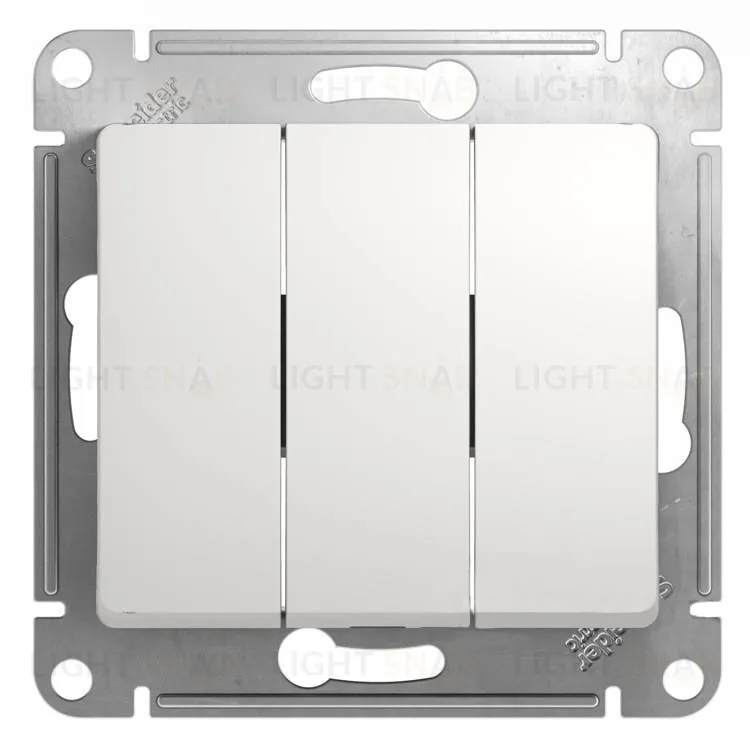 Выключатель трехклавишный Schneider Electric Glossa белый GSL000131 GSL000131