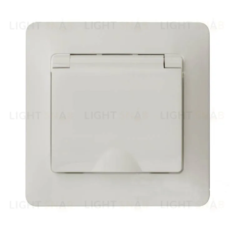 Розетка с рамкой с заземлением со шторками и откидной крышкой Schneider Electric Glossa, IP44 винтовые зажимы 16А/250В, белый GSL000146 GSL000146