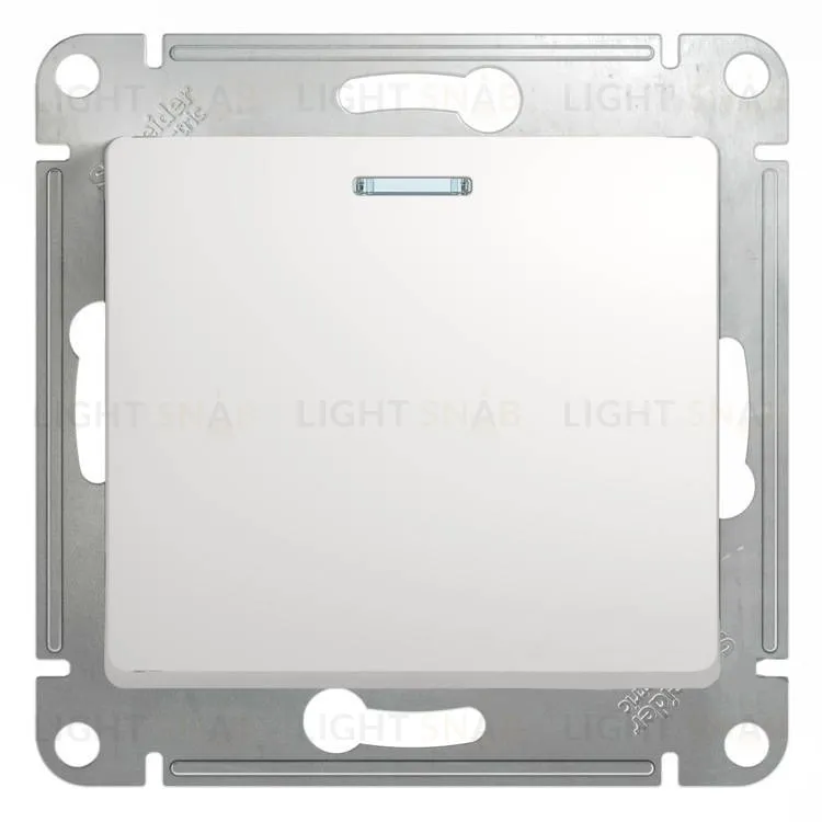 Выключатель одноклавишный с подсветкой Schneider Electric Glossa белый GSL000113 GSL000113