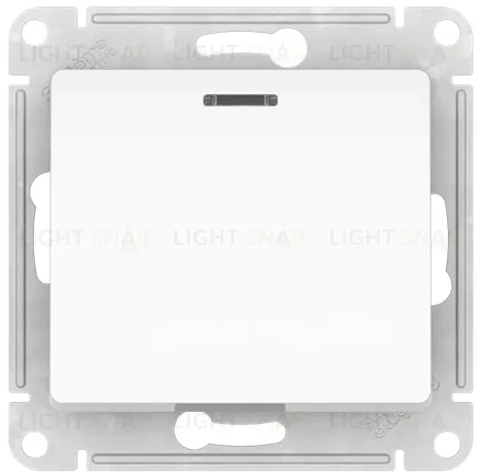 Выключатель одноклавишный проходной с подсветкой Schneider Electric Glossa (вкл/выкл из 2-мест) быстрозажим. клем., белый GSL000163S GSL000163S