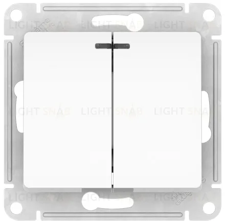 Выключатель двухклавишный с подсветкой Schneider Electric Glossa быстрозажим. клем., белый GSL000153S GSL000153S