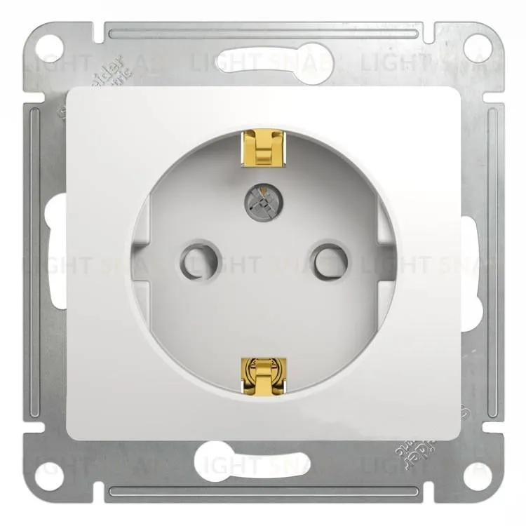 Розетка с заземлением со шторками Schneider Electric Glossa, винтовые зажимы, 16А/250В, белый GSL000145 GSL000145