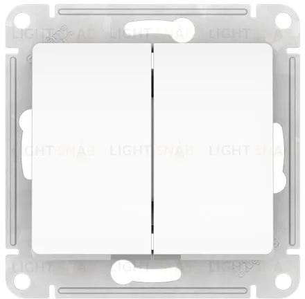 Выключатель двухклавишный Schneider Electric Glossa быстрозажим. клем., белый GSL000151S GSL000151S