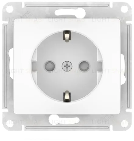 Розетка с заземлением со шторками Schneider Electric Glossa, безвинтовые зажимы, 16А/250В, белый GSL000145S GSL000145S