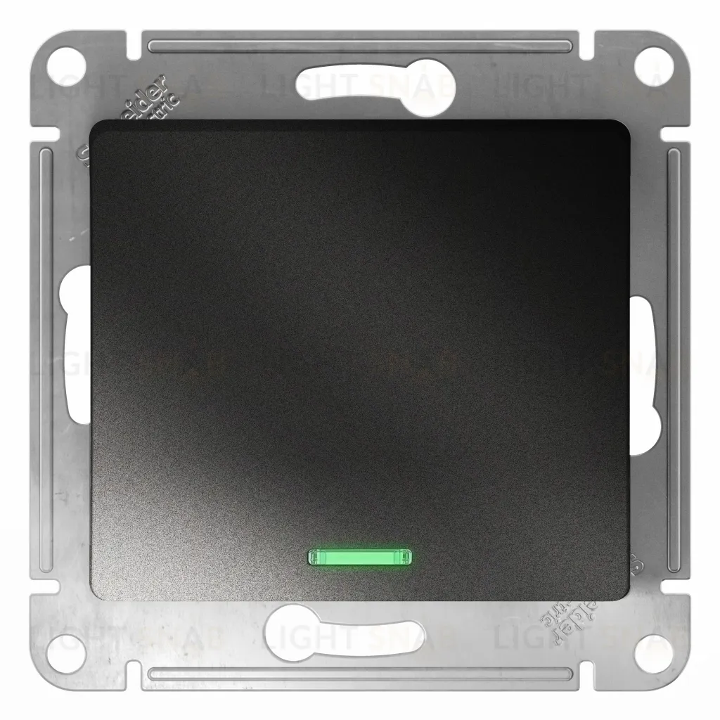 Выключатель одноклавишный с подсветкой Schneider Electric Glossa антрацит GSL000713 GSL000713