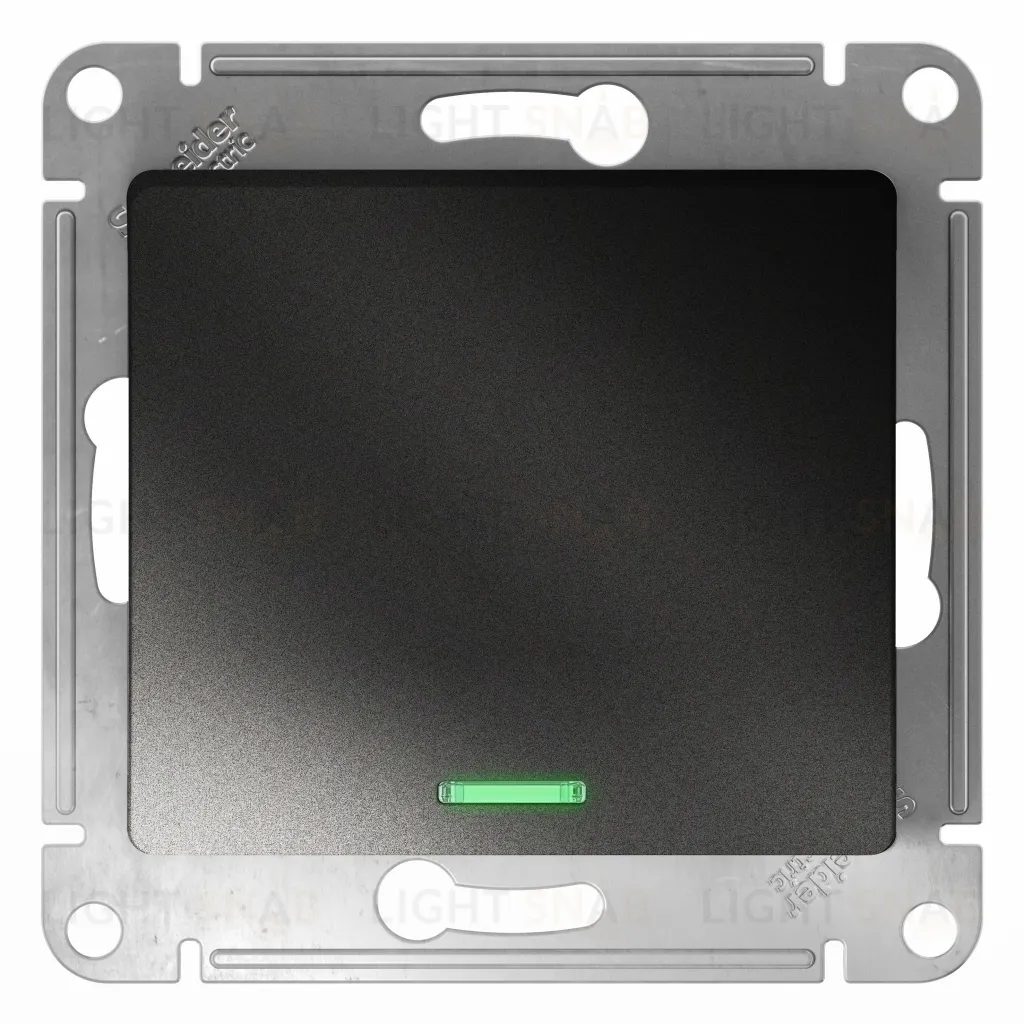 Переключатель одноклавишный с подсветкой Schneider Electric Glossa (вкл/выкл из 2-мест), антрацит GSL000763 GSL000763