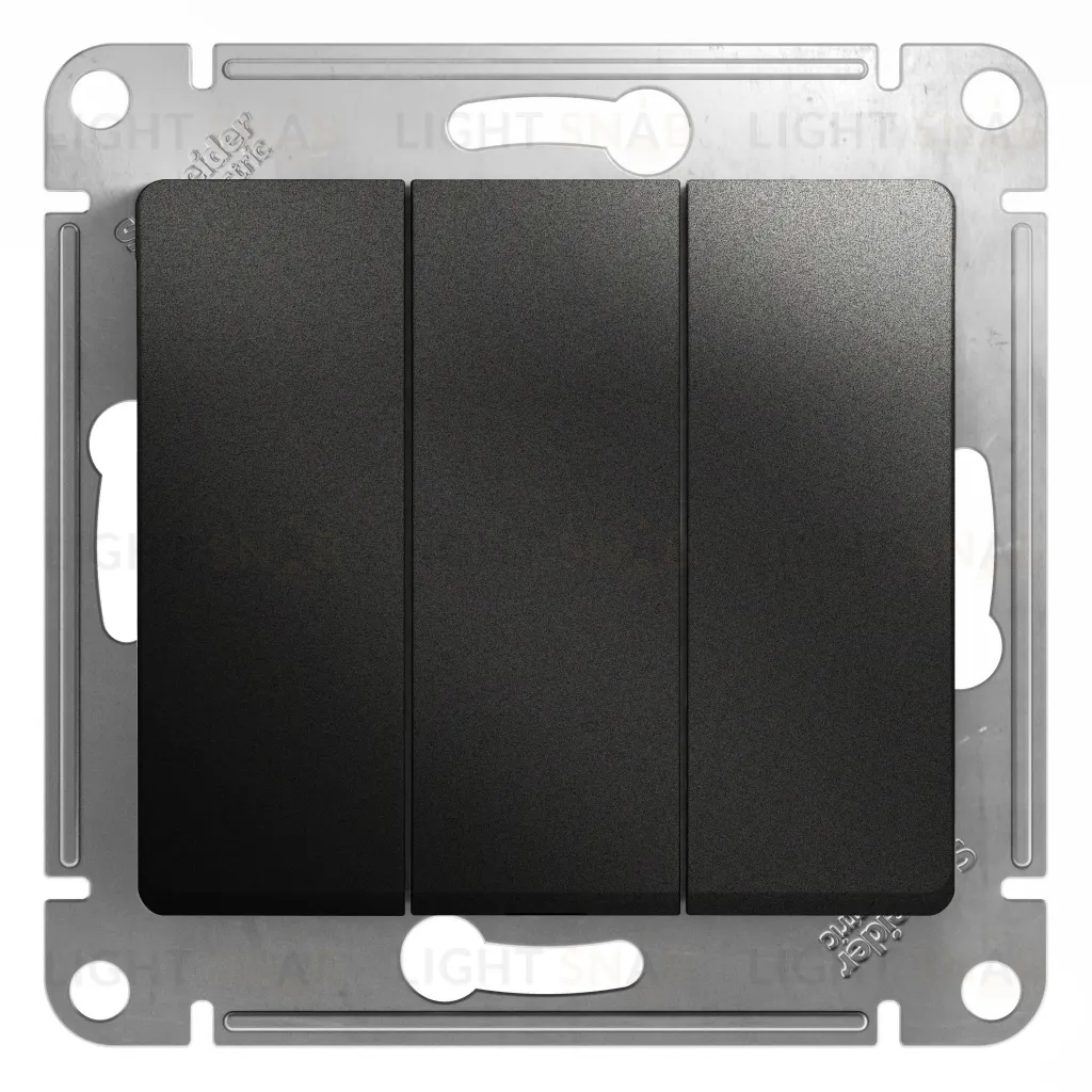 Выключатель трехклавишный Schneider Electric Glossa антрацит GSL000731 GSL000731