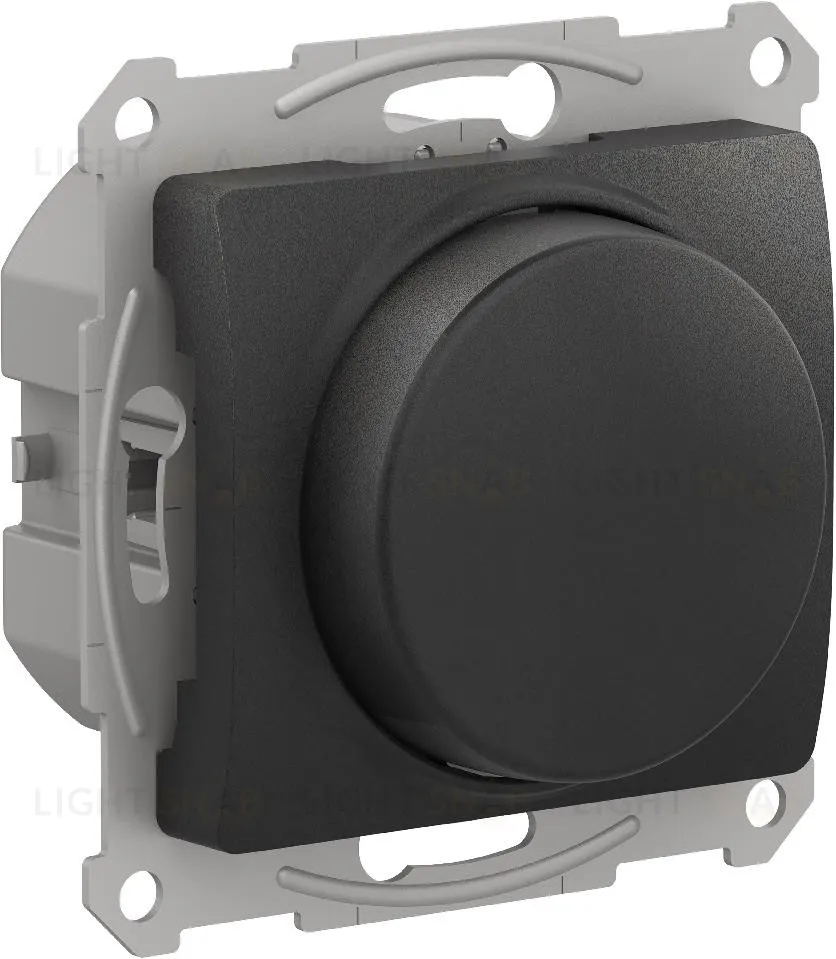 Светорегулятор поворотно-нажимной LED, RC, 400Вт, Schneider Glossa антрацит GSL000723 GSL000723