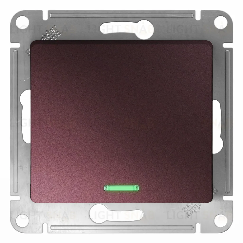 Выключатель одноклавишный с подсветкой Schneider Electric Glossa баклажановый GSL001113 GSL001113