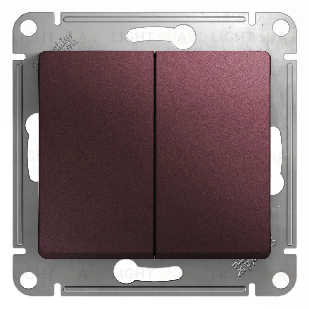 Выключатель двухклавишный Schneider Electric Glossa баклажановый GSL001151 GSL001151